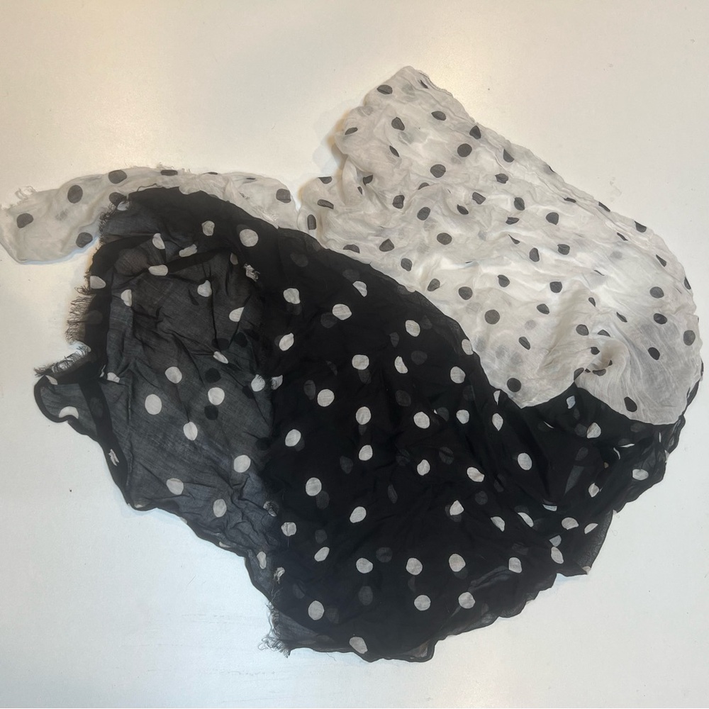 Bindya Polka Dot Black and White Scarf